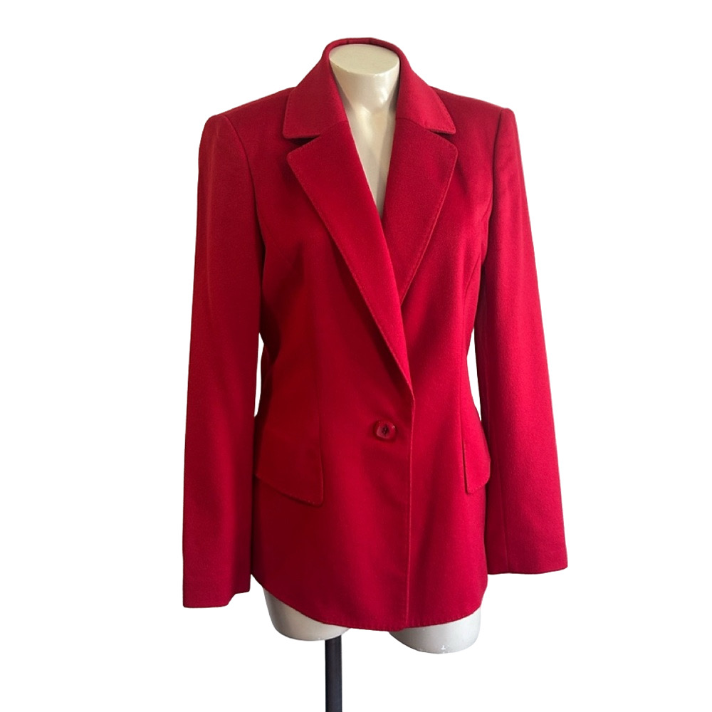 Dana Buchman Red Tailored 100% cashmere Blazer Professional Sz 6 NWOT